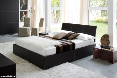Opal letto con box contenitore in cuoio testa di moro 